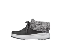 Skechers Womens Skipper Wave Cozy Queen Lace-up Fur Boot - Dark Grey -Sale Shoes Store US 01 302635 02