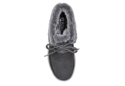 Skechers Womens Skipper Wave Cozy Queen Lace-up Fur Boot - Dark Grey -Sale Shoes Store US 01 302635 03
